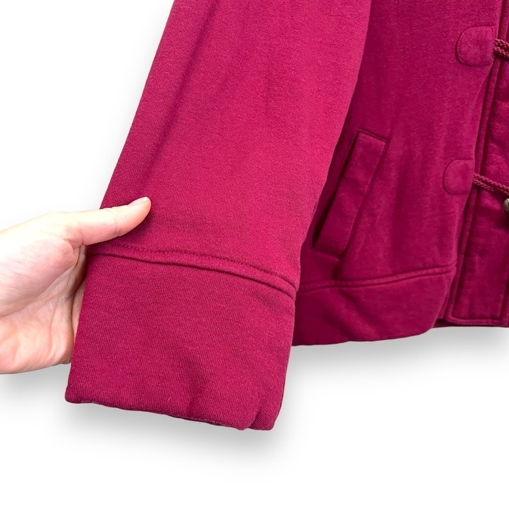 Sport Savvy Jacket Womens Extra Small Toggle Hooded Cotton Red Duffle Chore Coat - Picture 2 of 12